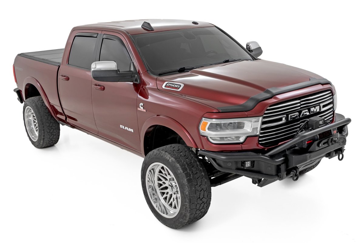 Ram 2500 Hood Protector - Rough Country - Gloss Black - '19-'26